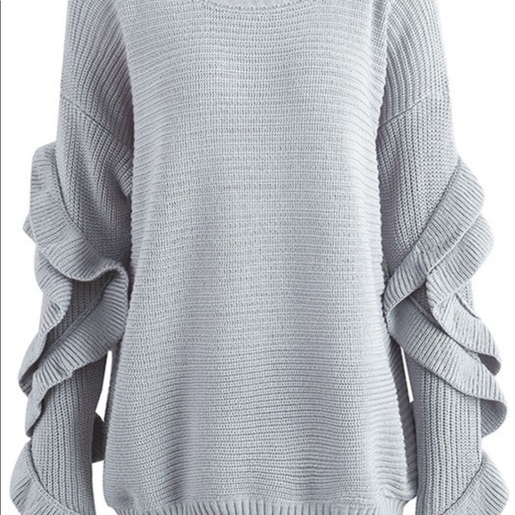 ❗️SALE LAST ONE ❗️Oversized Ruffles Knit Sweater - Picture 6 of 8
